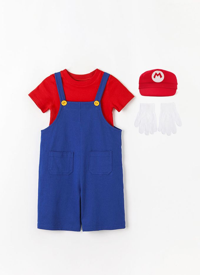 韓國 OZKIZ - (附手套帽子)卡通男寶短袖套裝/萬聖節-紅