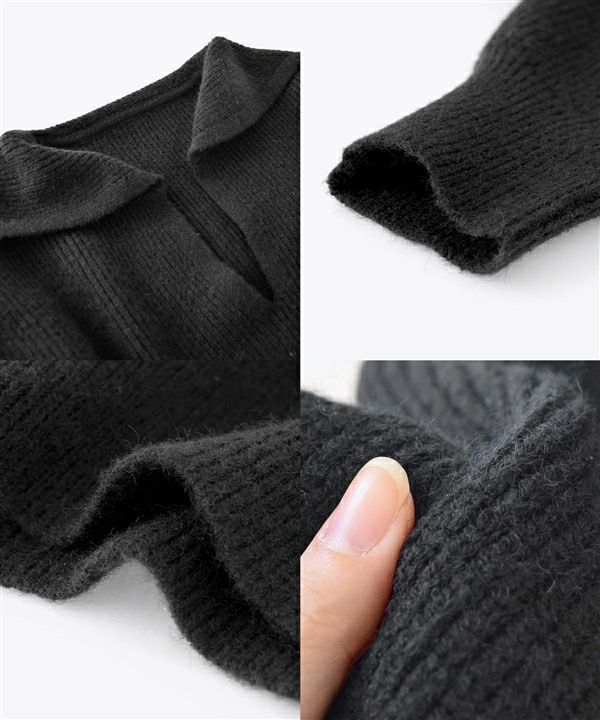 日本 zootie - 率性V領休閒感短版毛衣-杏白