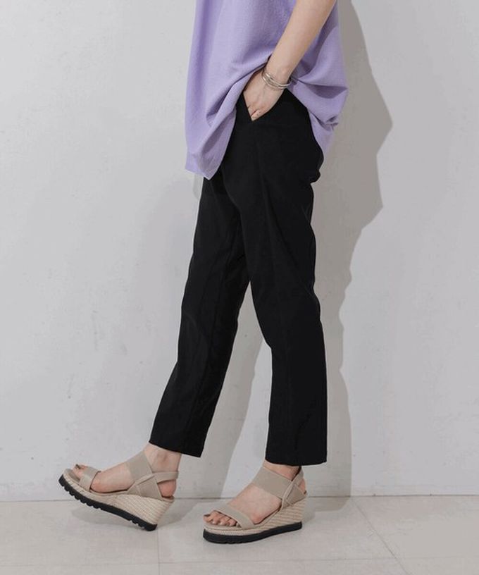 日本 Bab - 接觸冷感 UVcut定番美腳九分褲-葡萄紫