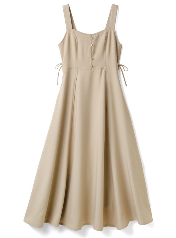 日本 GRL - 絕美氣質蝴蝶結吊帶洋裝-星塵黑