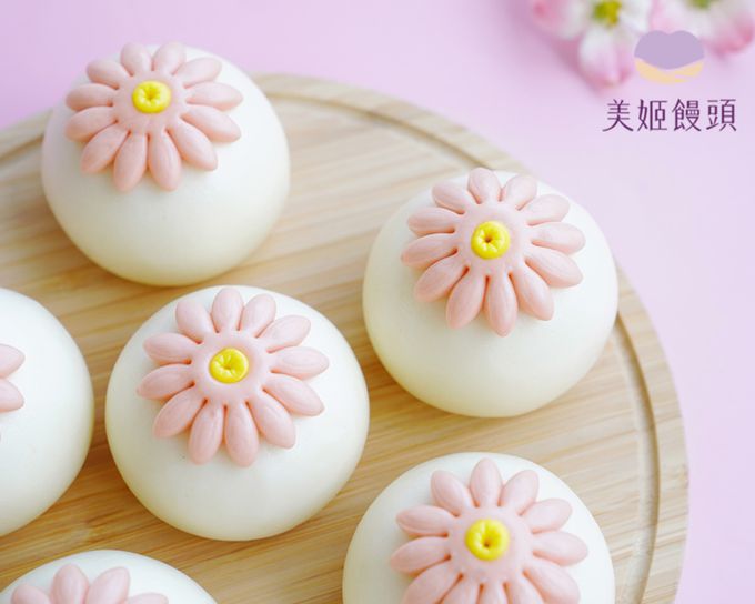 美姬饅頭 - 花朵造型鮮乳紅豆包 (買一盒送一盒)-期間限定 2023/4/21-5/14-50g*6顆