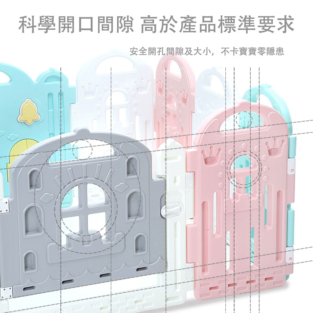 Caring - 馬卡龍城堡遊戲圍欄(升級版-超值14片裝)