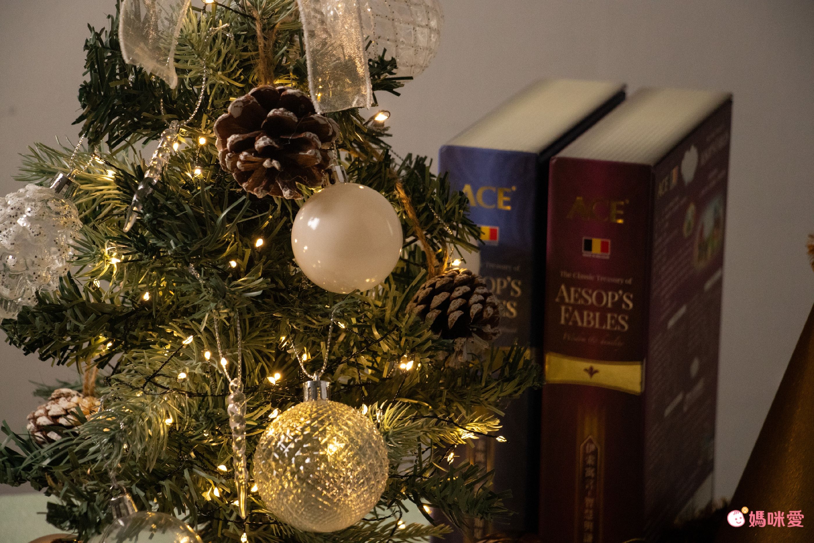 韓國 Bebe Deco - DIY迷你聖誕樹/聖誕樹燈飾組-復古霧紅 (30X45cm)