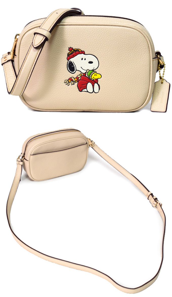 COACH - 史努比聯名款皮革斜背包 (象牙白)