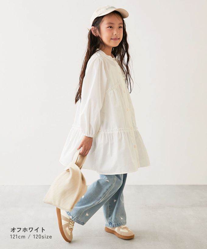 日本 devirock - 甜美荷葉邊襯衫長袖洋裝-黑