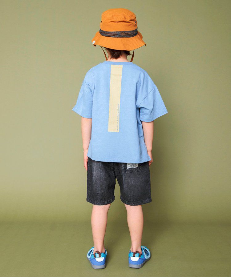 日本 BREEZE - 寬鬆版型背後設計短袖上衣-淺卡其