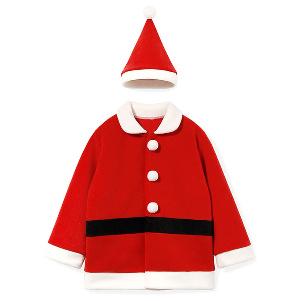 韓國 OZKIZ - (附聖誕帽)(裏起毛)聖誕老公公外套