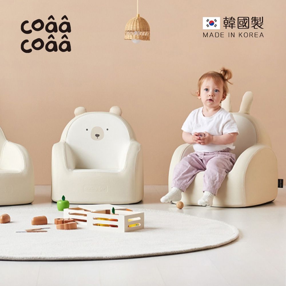 韓國 coaa-coaa - 韓國製頂級SOFFKIN環保皮革動物造型兒童沙發椅-小熊