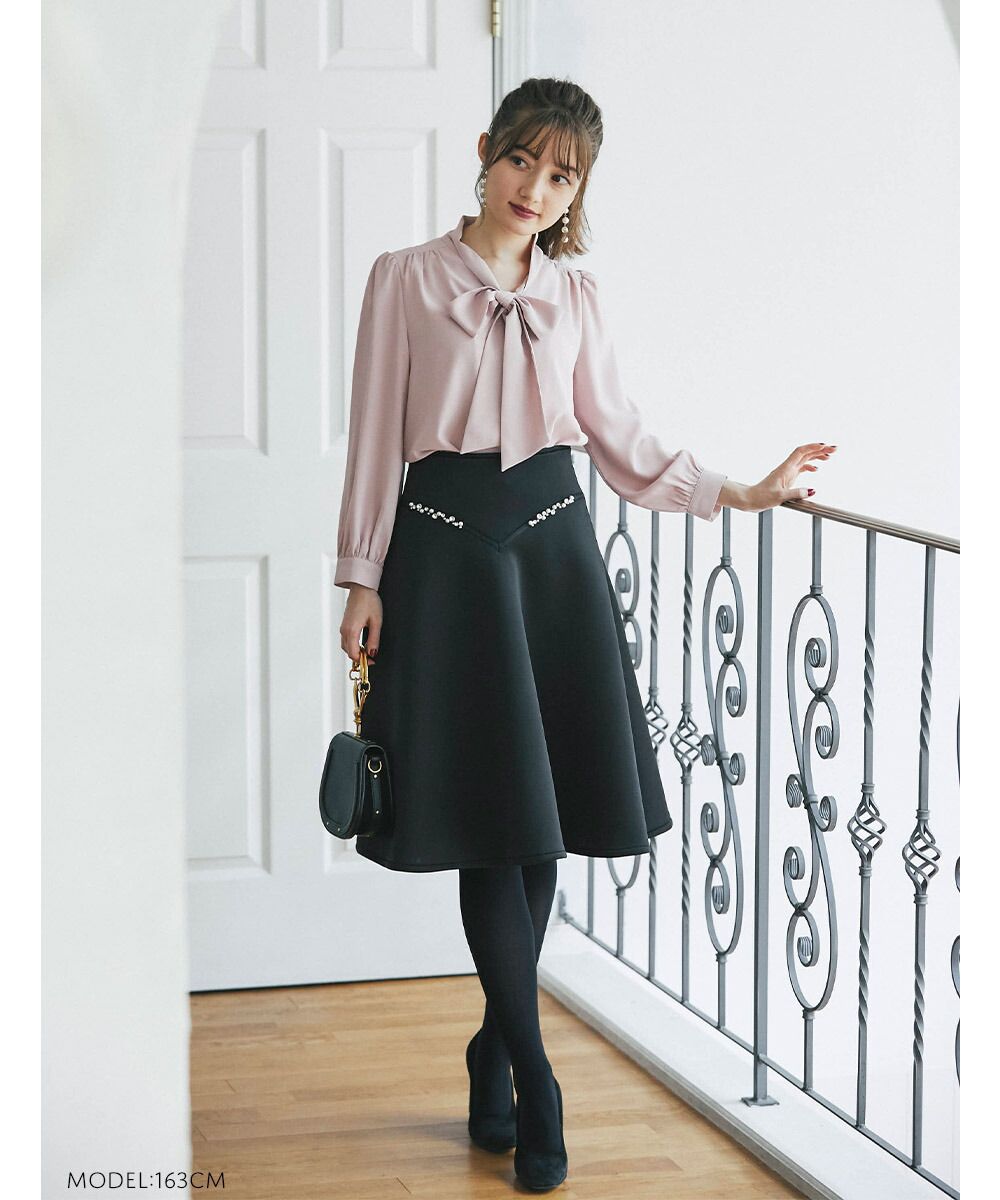 日本 tocco-closet - 蝴蝶紐結細針織上衣-天使白