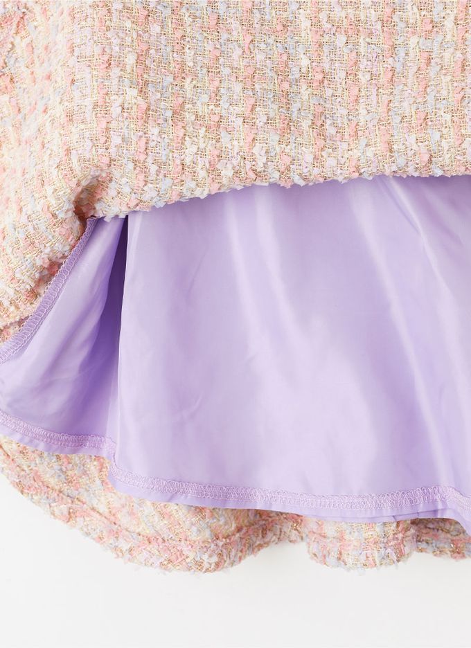 韓國 OZKIZ - 小香編織風格連身背心洋裝-粉紫