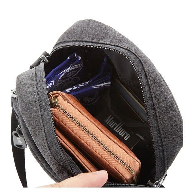 日本 Anello - 迷你多收納斜挎包肩背包-海軍藍 (21x16x6cm 肩背長約62~117cm)-197g