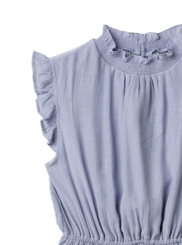 日本 GRL - 清新夏日收腰飛飛袖洋裝-星塵藍