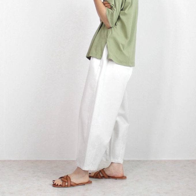 日本女裝代購 - [熱銷款] 超藏肉休閒錐形美腿褲-軍綠