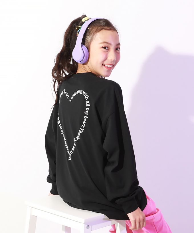 日本 devirock - DANCE 純棉舒適寬版長袖上衣-手臂玫瑰-白