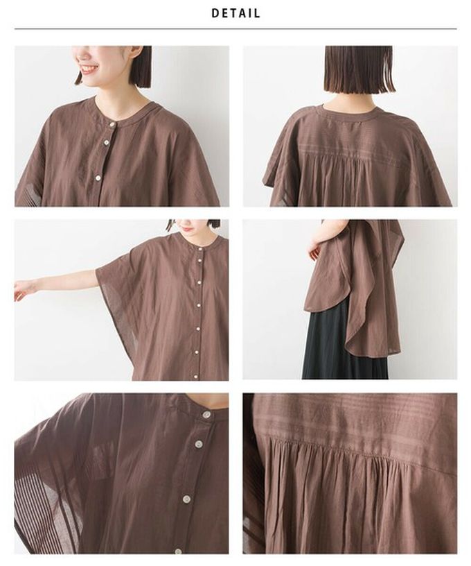 日本 OMNES - 100%印度棉 大寬袖清爽襯衫-白