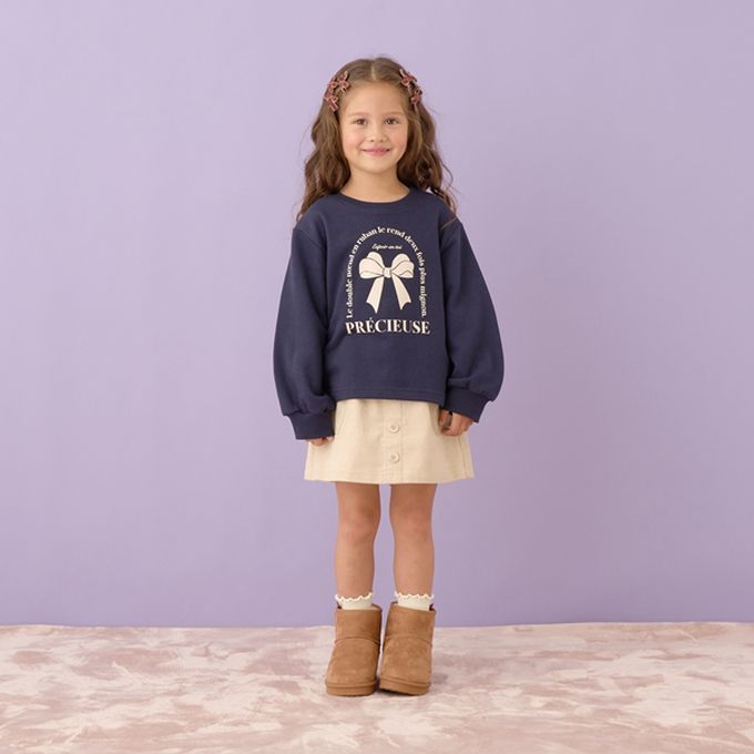 日本 Lycee mine - 百搭印花休閒長袖上衣-鈴蘭徽章-粉紅