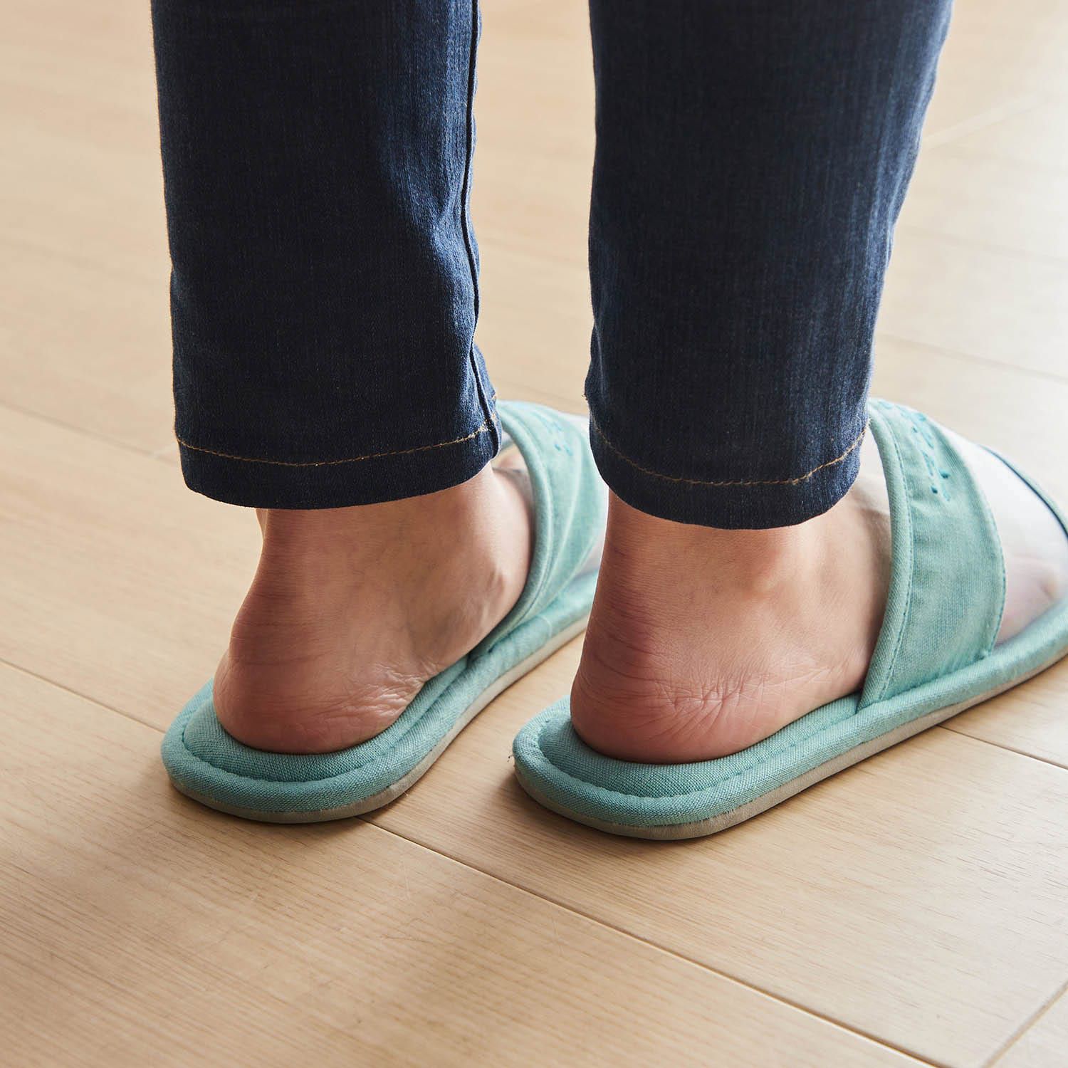 日本千趣會 - 迪士尼 透明材質涼夏室內拖鞋-小美人魚-藍綠 (M(23-25cm))