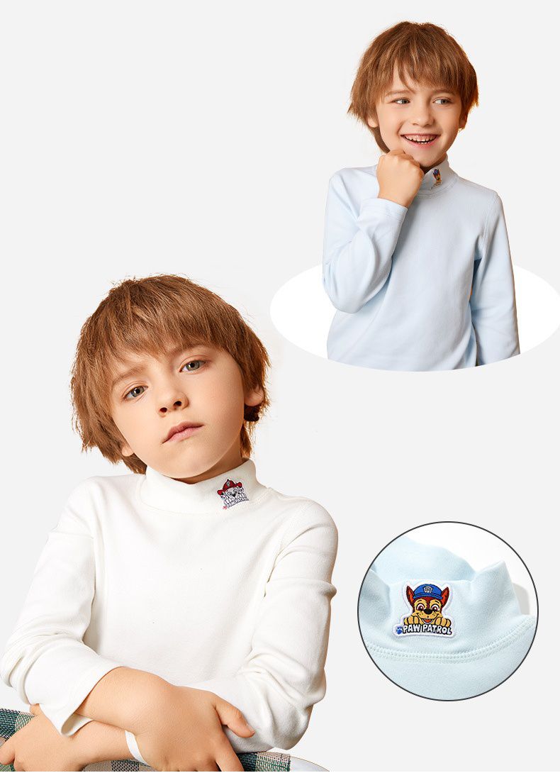 卡通汪汪隊半高領長袖內搭上衣/打底上衣-卡通人物天天-粉色