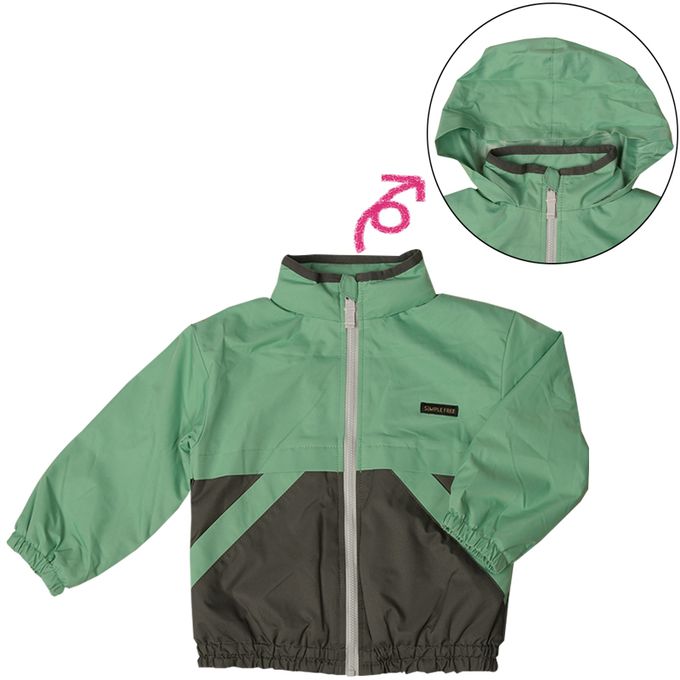 akachan honpo - 防潑水夾克-內裡刷毛-綠色