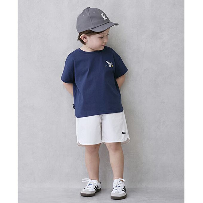 日本 petit main - [低價]接觸冷感 刺繡短袖上衣-獅子-淺綠