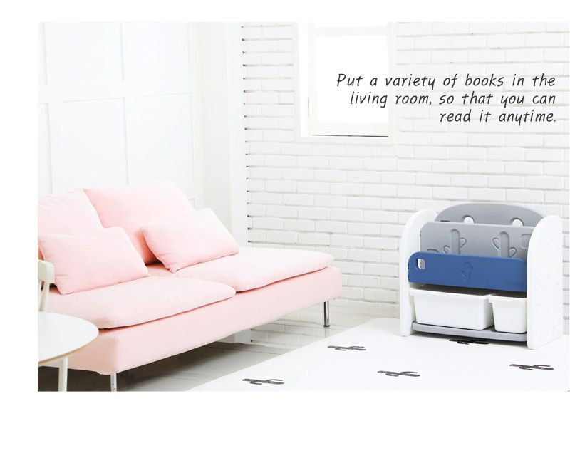 韓國 iFam - 書架收納組 〈附白色收納盒x2〉-白色