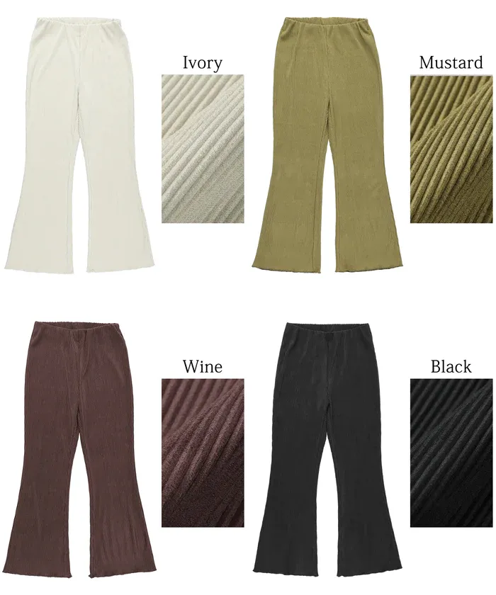 日本 COCA - 秋冬款燈芯絨百搭寬褲-酒紅