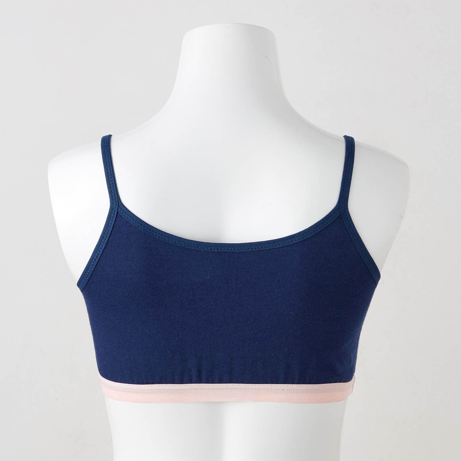 日本 Papel lapiz - 少女成長運動型內衣(無背扣/肩帶可調)-海軍藍