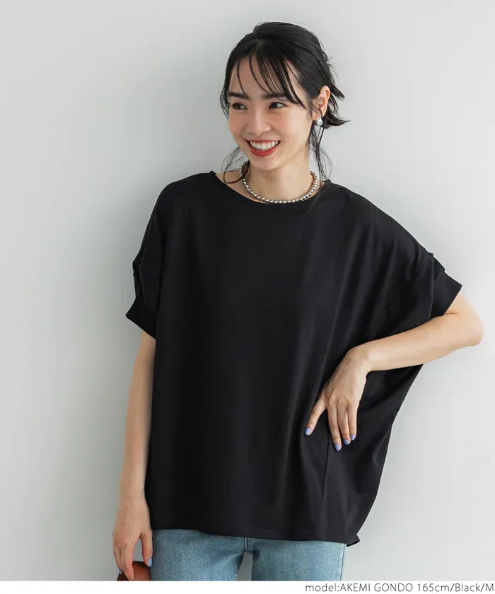 日本 COCA - 透氣百搭圓領飛鼠袖上衣-條紋-綠白