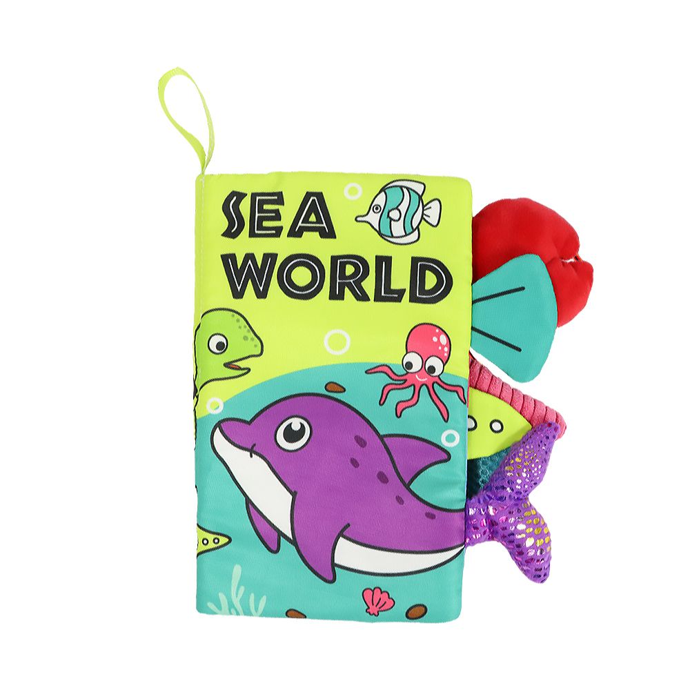 JoyNa - 動物尾巴布書 可水洗布書 幼兒玩具 英文認知-海洋