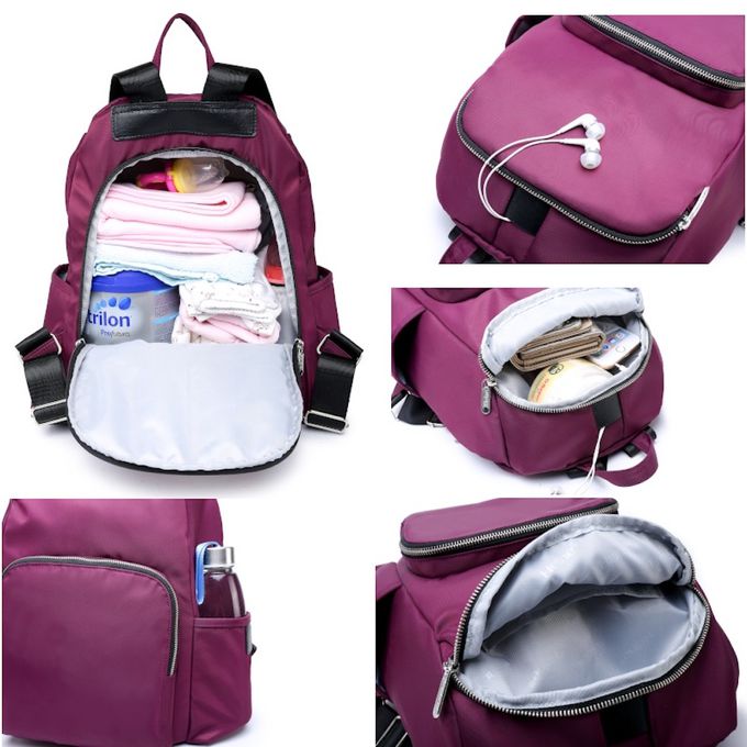 Heine 海恩 - WIN-188 流行女包 媽媽包 尼龍後背包 防潑水後背包 時尚媽咪包-紫色