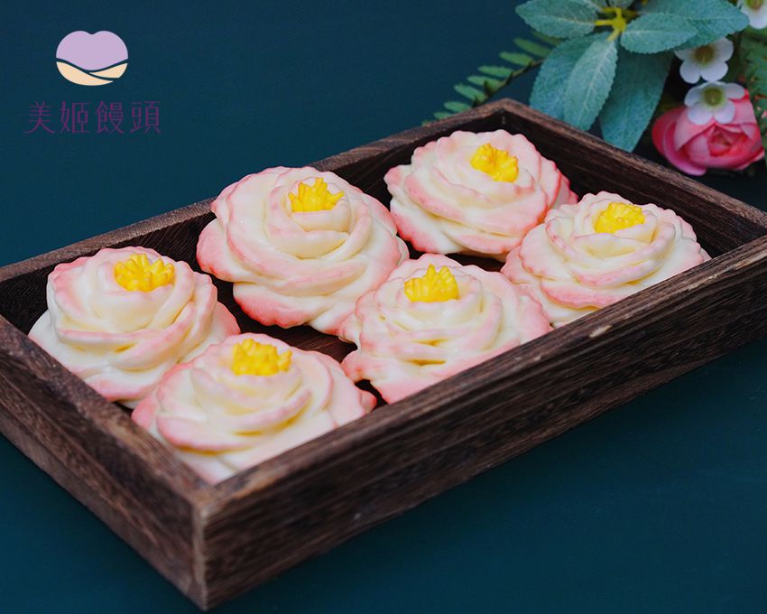 美姬饅頭 - 牡丹花鮮乳造型饅頭-6入-35g/顆