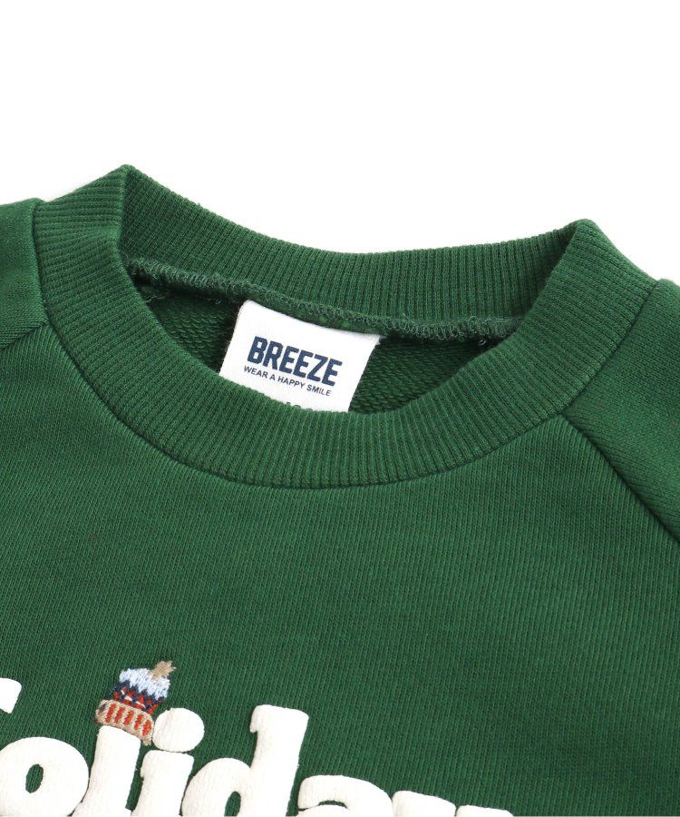 日本 BREEZE - 節慶滿點！裏毛長袖上衣-格紋-奶油米