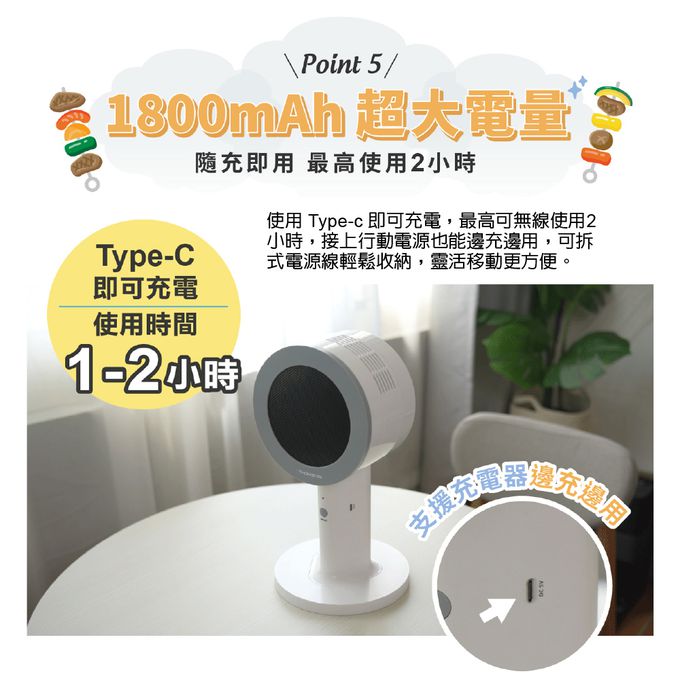 無線便攜好收納，出風不對人