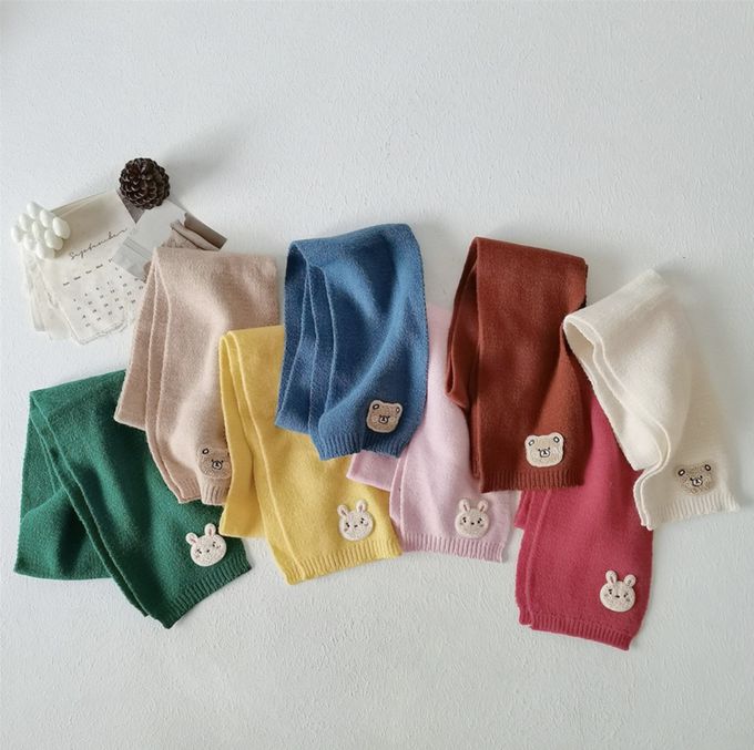 Love, Charlotte - 軟糯糯公主粉色小兔子針織圍巾-公主粉 (3歲+)