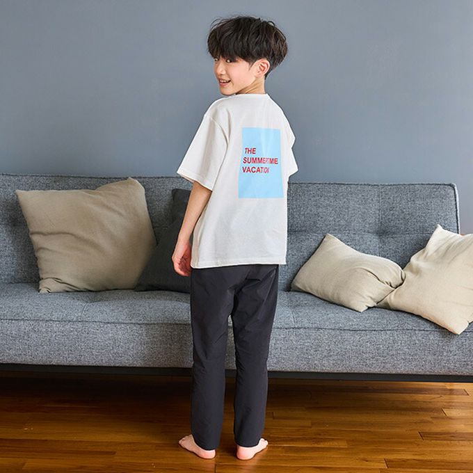 日本 petit main - 100%棉 清新印花短袖上衣-BROOKLYN-薄荷綠