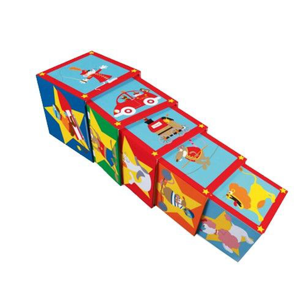 比利時 Scratch - 拼圖方塊盒-馬戲團-5個方塊盒