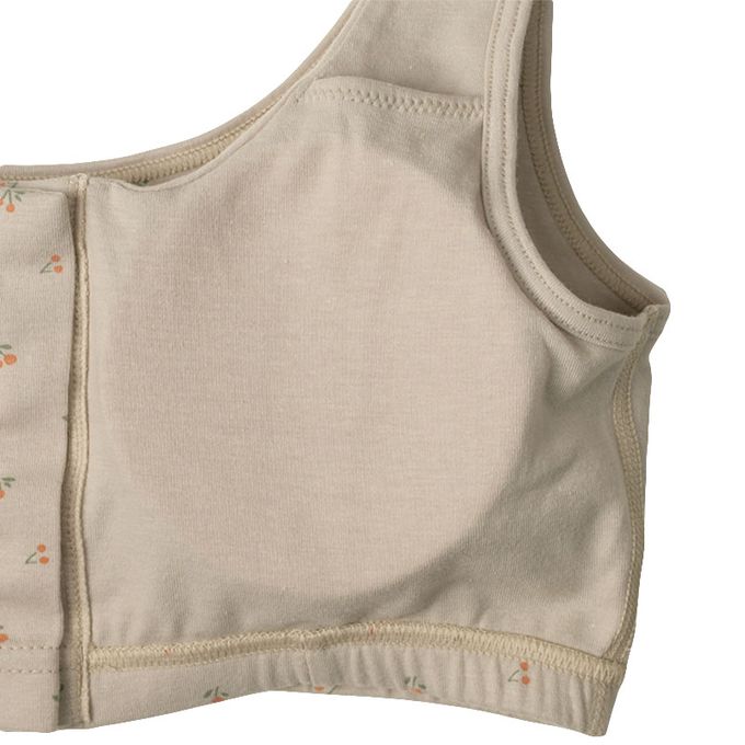 akachan honpo - 半截式內衣-前開式  小花-灰色