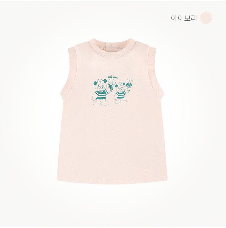 韓國 milk mile - 冰淇淋熊熊無袖套裝-綠