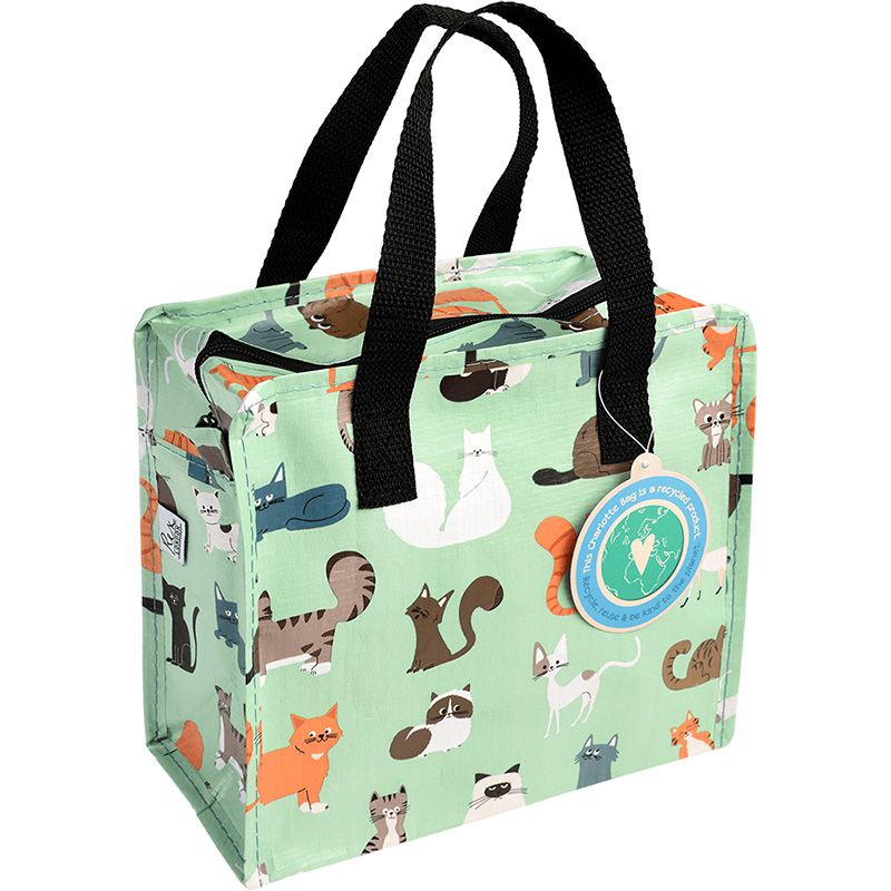 英國 Rex London - 學生上學最佳多功能環保便當袋/野餐袋/手提袋/萬用袋-萌貓樂園