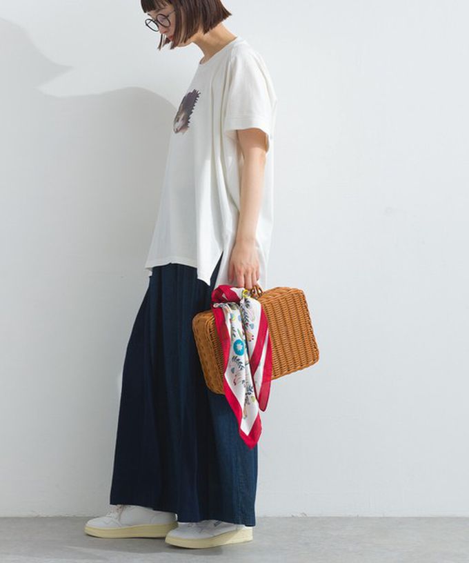 日本 Lupilien - 療癒休閒感落肩長版T恤-貓咪照片-淺棕