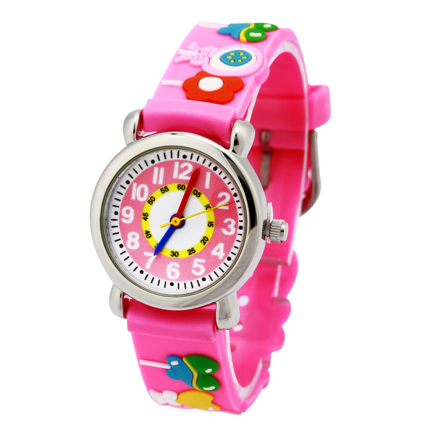 3D立體卡通兒童手錶-經典小圓錶-粉紅棒棒糖