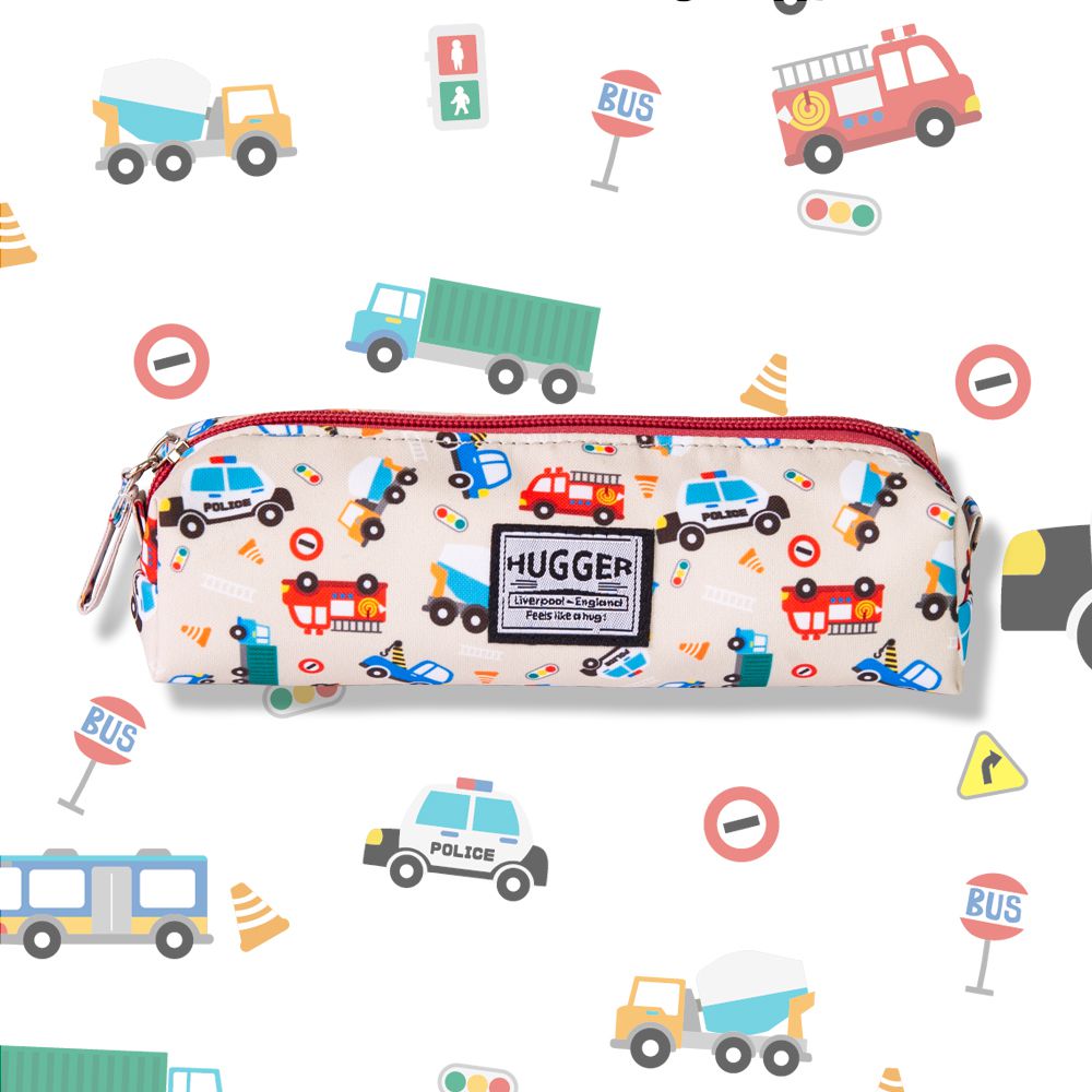 HUGGER - 筆袋/鉛筆盒-小汽車-(兒童背包同款 大容量文具小物包)