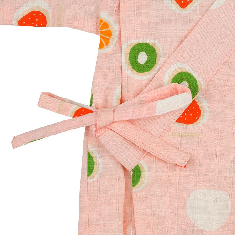 akachan honpo - 甚平分腳連身衣-水果大福-粉紅色