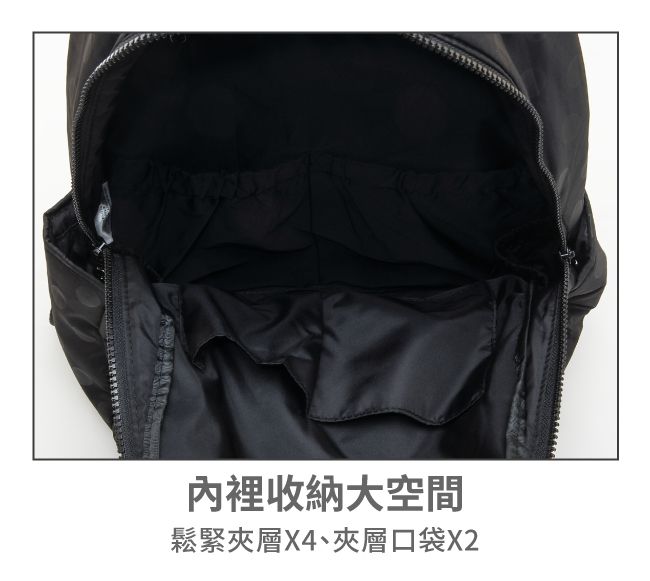 VOVAROVA - 漫步後背包-SHINY DOTTY 黑-黑 (29cmx12.5cmx40cm)