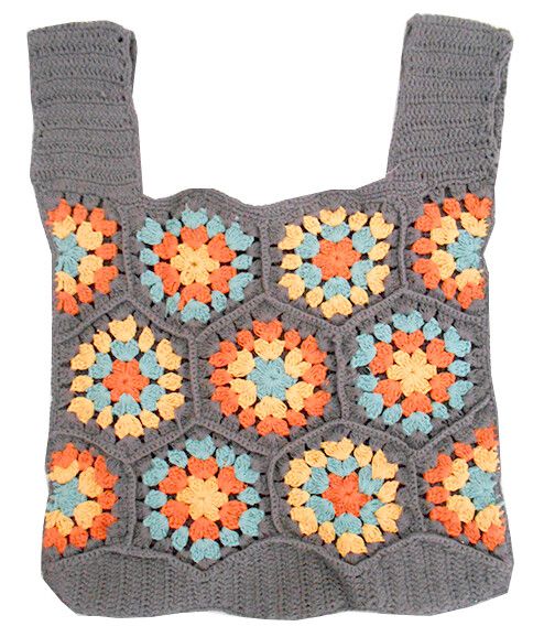 日本 Chepeli - 印度製 雕花編織手提包-夏日花朵-灰