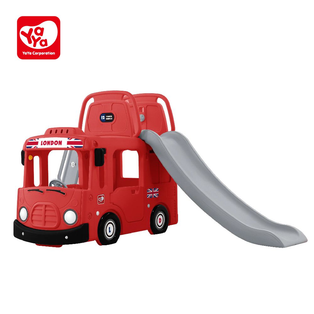 韓國 YAYA - 聲光3合1校車溜滑梯(校車紅) (200x115x105cm)