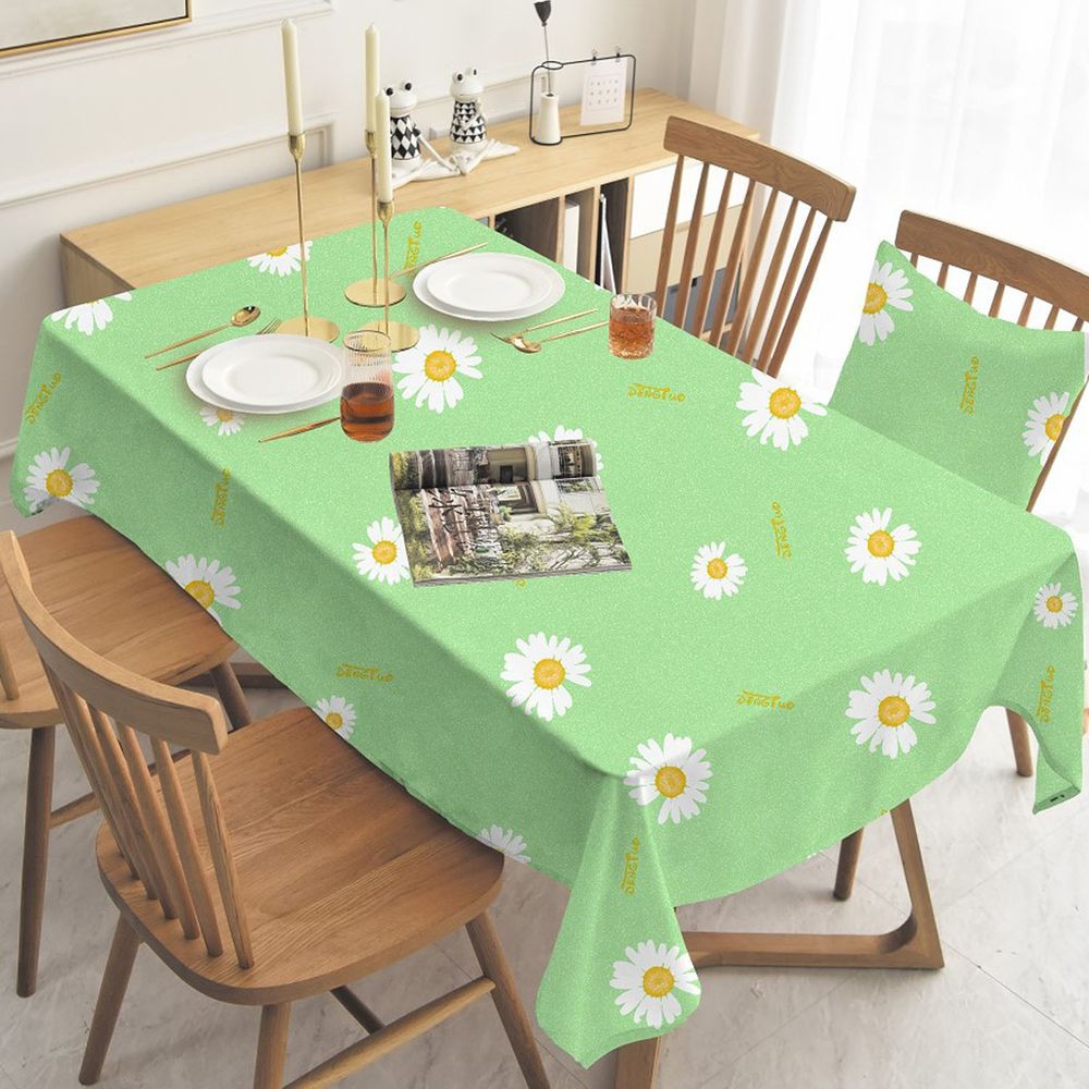 防水防油免洗桌布-小雛菊-綠色