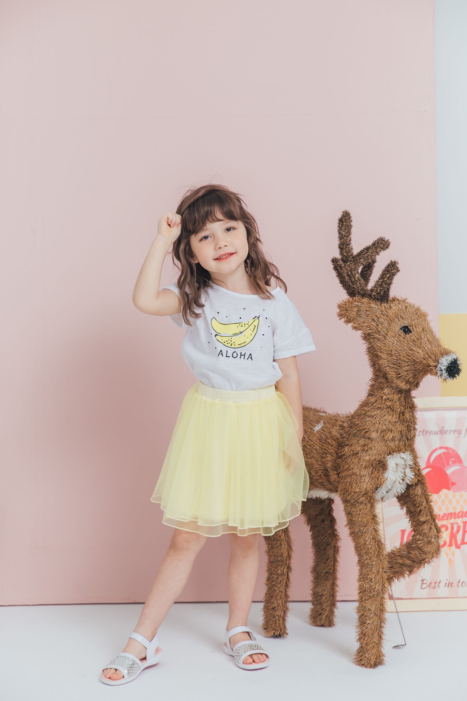 Peachy - 北鼻款*獨家訂製綿柔空氣紗裙-短裙款-嫩鵝黃