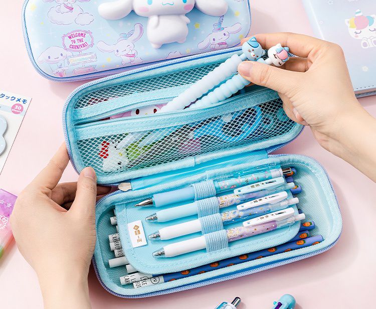 卡通3D立體減壓大容量鉛筆盒-卡通人物Hello Kitty-粉色 (23.7x11.8x7.8cm)