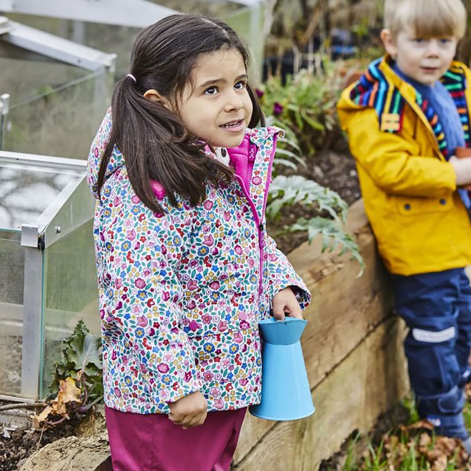 英國 JoJo Maman BeBe - 四合一多功能防水保暖連帽外套-花海